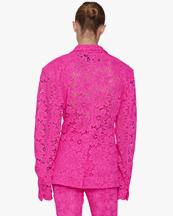 Rotate Lace Figure Fitted Blazer Pink Glo