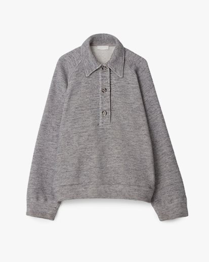 Teurn Studios Oversized Polo Sweatshirt Grey