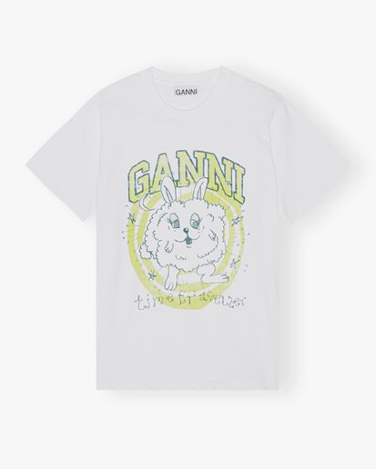 Ganni Basic Jersey Bunny T-Shirt Bright White