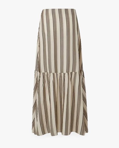 House Of Dagmar Fitted Cotton Skirt Ivory/Black