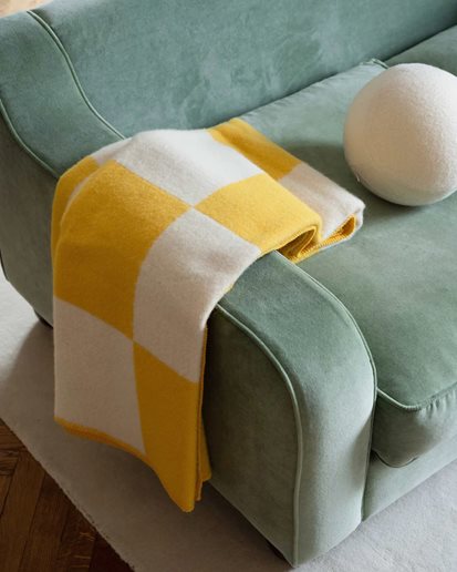 Gotain Merino Wool Blanket Yellow/White