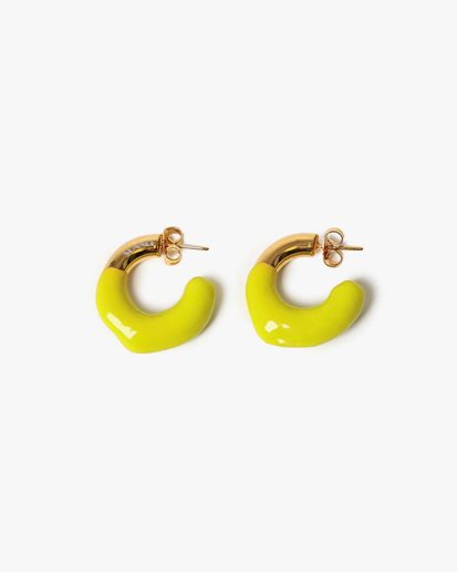 Sunnei Mini Rubberized Earrings Gold/Lime
