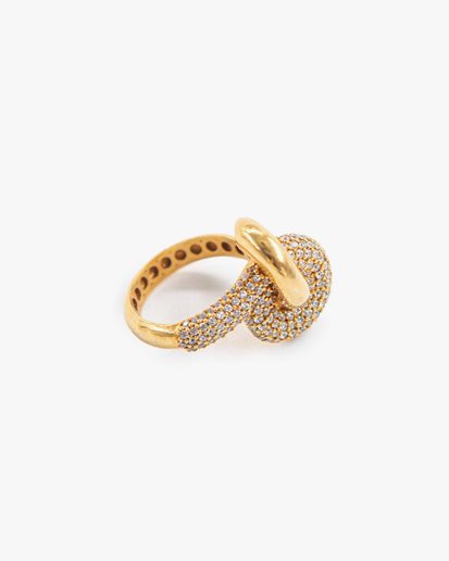 Pearl Octopuss.Y Diamond Knot Ring Gold