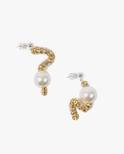 Pearl Octopuss.Y Tiny Diamond Snakes Earrings Gold