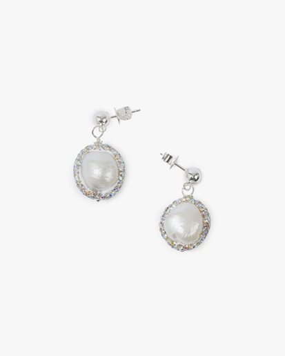 Pearl Octopuss.Y Diamond Pearl Drops Earrings Silver