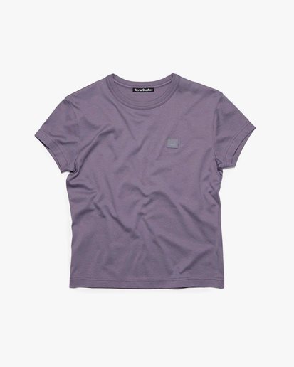 Acne Studios Face Fitted Crew Neck T-Shirt Faded Purple