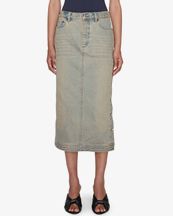 Wood Wood Drew Denim Skirt Vintage Beige