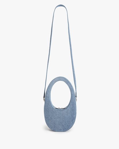 Coperni Denim Crossbody Mini Swipe Bag Washed Blue