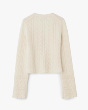 House Of Dagmar Cable Knit Cardigan White