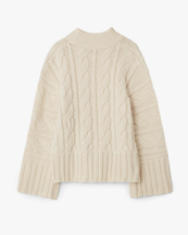 House Of Dagmar Cable Knit Sweater White