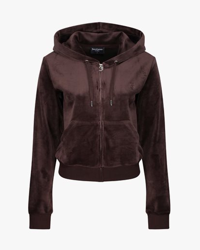Juicy Couture Robertson Classic Velour Hoodie Java