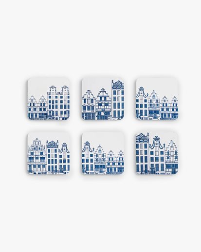 &Klevering Coaster Amsterdam Set Of 6 Blue