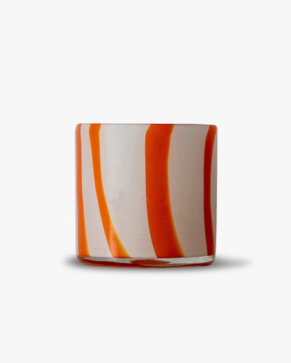 Calore Curve Candle Holder Orange/White