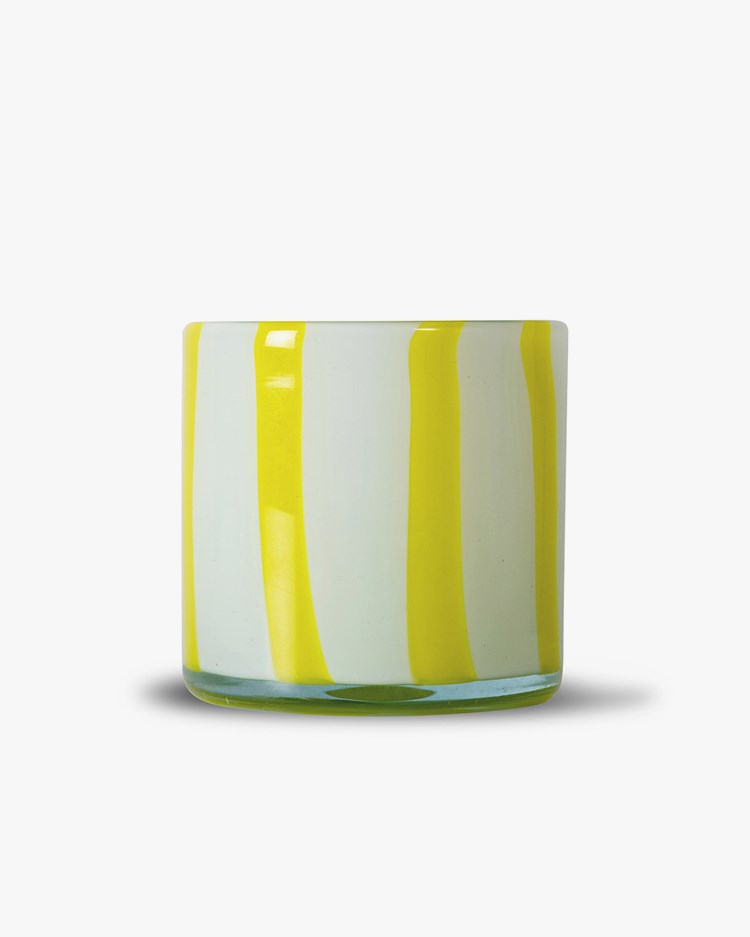 Calore Curve Candle Holder Yellow/White