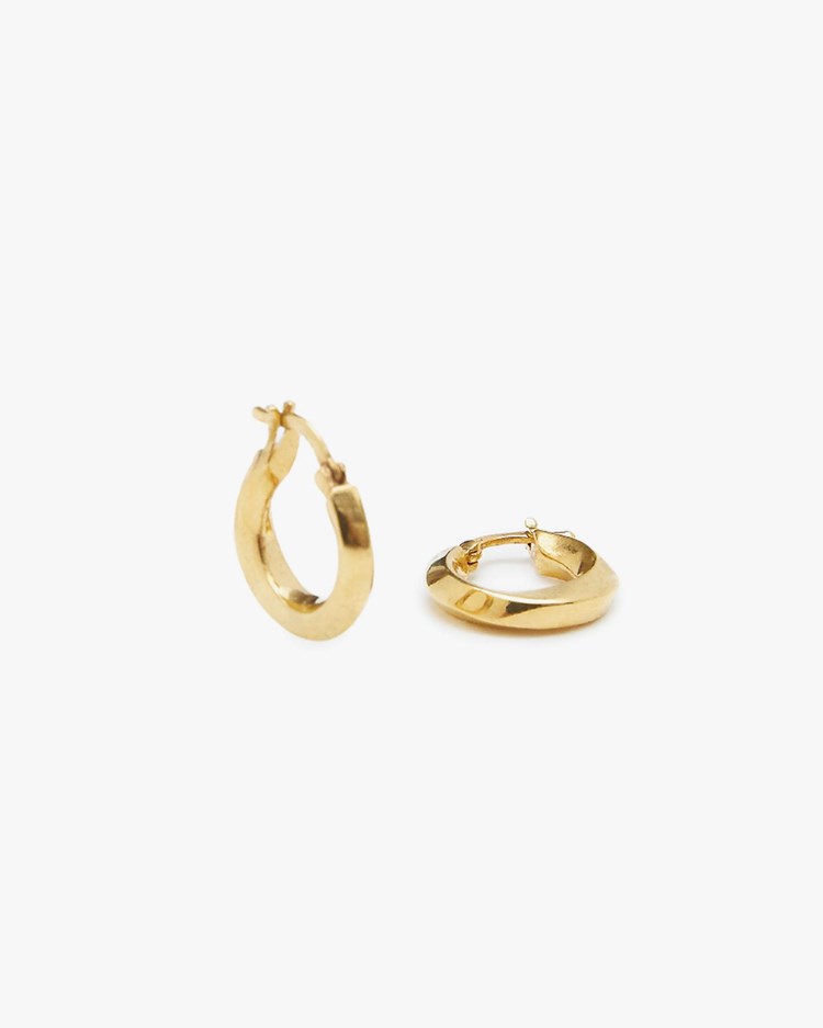 Blue Billie Mini Swirl Hoops Shiny Gold