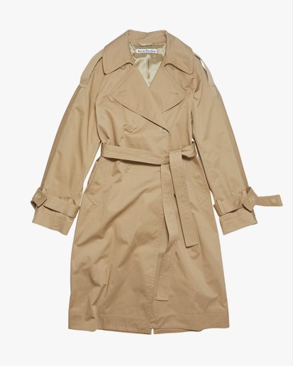 Acne Studios Belted Trench Coat Cold Beige