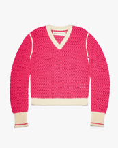 Stockholm Surfboard Club Lola Knitted V-Neck Sweater Flou Pink