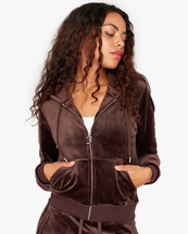 Juicy Couture Robertson Classic Velour Hoodie Java