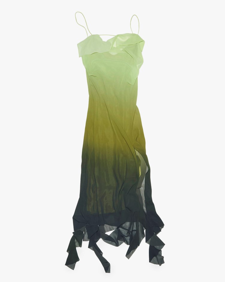 Acne Studios Ruffle Strap Dress Green
