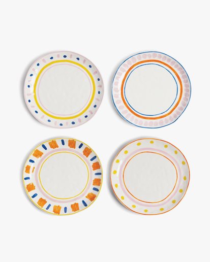 &Klevering Plate Boavista Set Of 4 Multicolor
