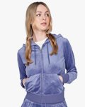 Juicy Couture Robertson Classic Velour Hoodie Gray Blue