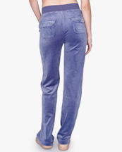 Juicy Couture Del Ray Classic Velour Pants Gray Blue