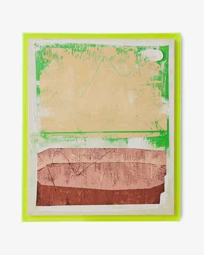 HK Living Framed Artwork 'Athletic Field' Yellow/Green