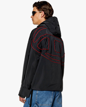Diesel W-Henness Hooded Logo Jacket Deep Black