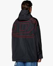Diesel W-Henness Hooded Logo Jacket Deep Black