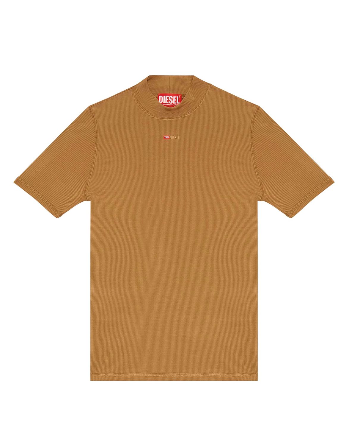 Diesel T-Mokky-Microdiv Ribbed Polo T-Shirt Medium Brown