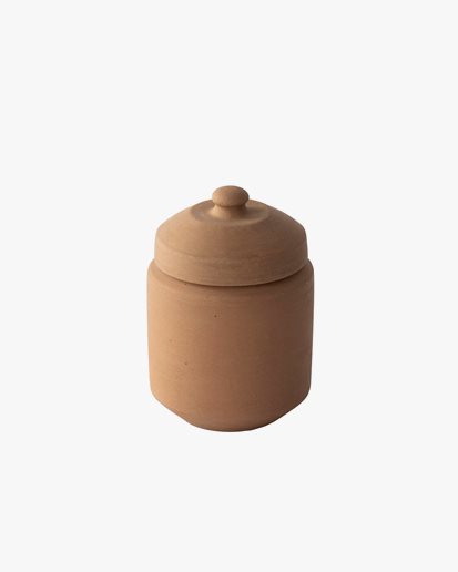 Tell Me More Terracina Jar With Lid Terracotta