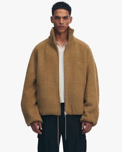 System Hairy Zip-Up Blouson Camel