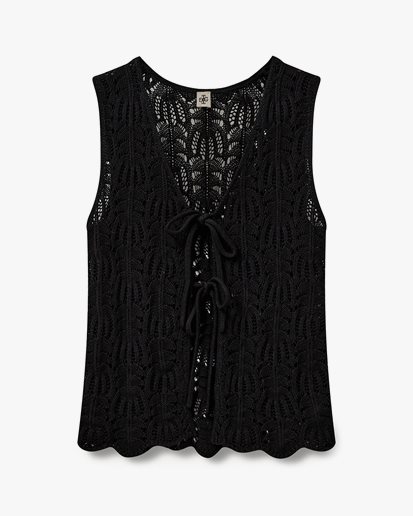 The Garment Egypt Crochet Vest Black