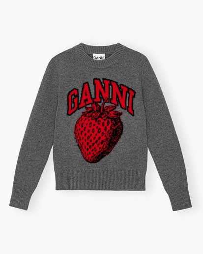 Ganni Strawberry Pullover Frost Gray