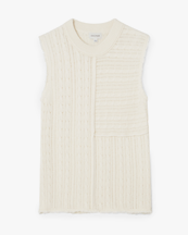 House of Dagmar Cable Knit Top Cream White