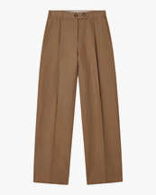 House of Dagmar Pleated Trousers Warm Taupe