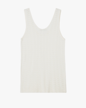 House of Dagmar Lace Knit Tank Off White