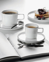 Asa Selection Coffee Cup With Saucer Black Trim White