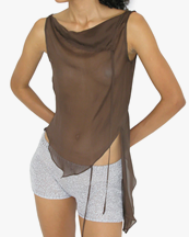 Paloma Wool Sato Silk Top Brown