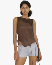 Paloma Wool Sato Silk Top Brown