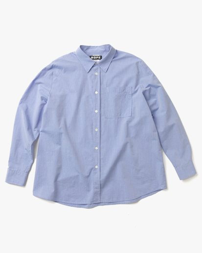 HOPE Elma Edit Shirt Mid Blue Micro Stripe