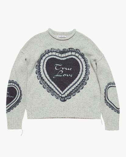 Acne Studios True Love Knit Sweater Light Grey