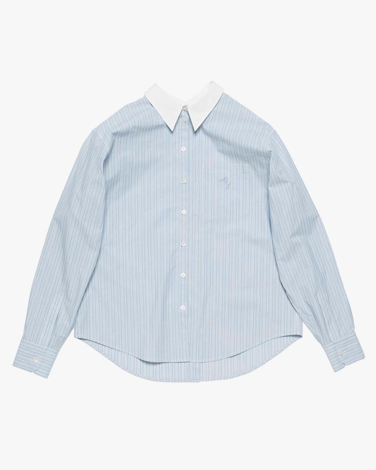 Acne Studios Striped Button-Up Shirt Blue/White