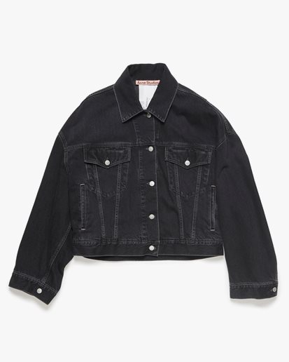 Acne Studios Relaxed Cropped Fit Denim Jacket Black
