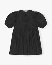 Ganni Tie String Mini Dress Black