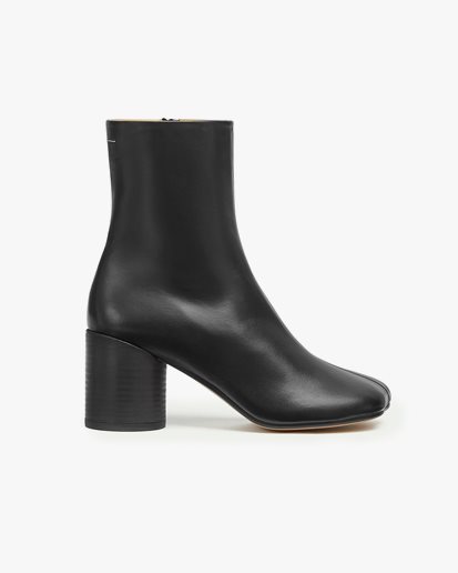 Mm6 Maison Margiela Leather Heel Ankle Boots Black