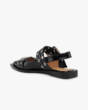 Ganni Chunky Buckle Ballerina Black