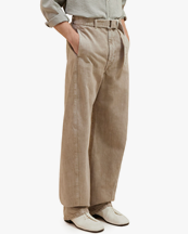Lemaire Twisted Belted Pants Denim Snow Beige