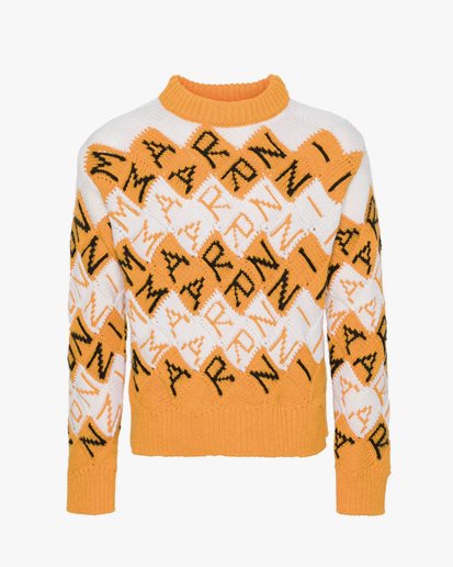Marni Roundneck Logo Sweater Light Orange