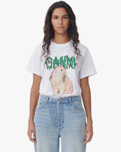 Ganni Bunny T-Shirt Bright White